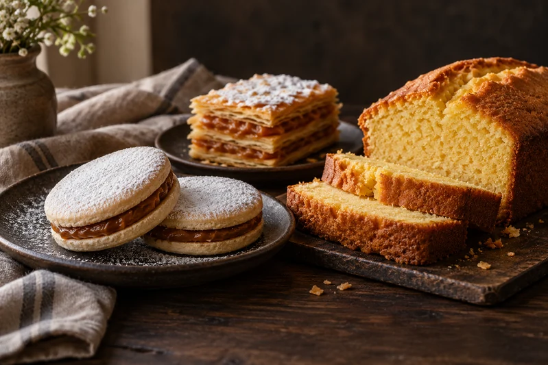 Queque, alfajores y mil hojas, imagen ilustrativa